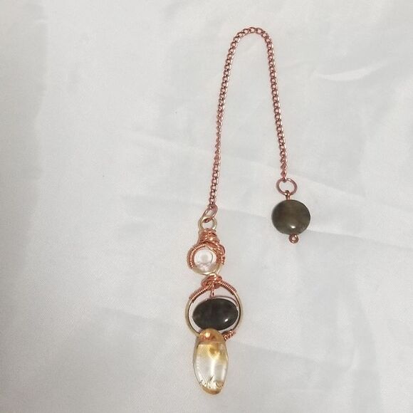 Custom Copper Wrapped Crystal Pendulum - Picture 5 of 5